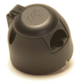 Trailer Socket - 7 pin (12n) Socket: Black with fog cut-out