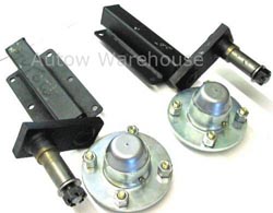 Unbraked Trailer Suspension Kit - 350kg Peak Units & Hubs